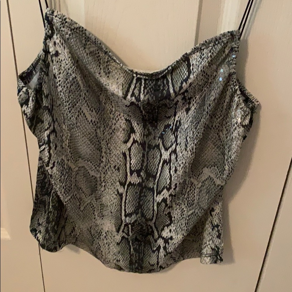 Grey leopard sequin camisole